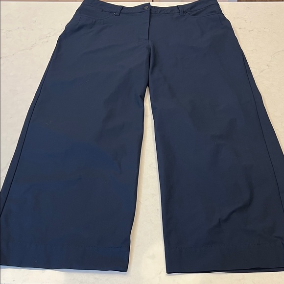 Lululemon City Sleek 5 Pocket Wide-Leg High Rise 7/8 Length Pant Navy Size 32 - Picture 2 of 9